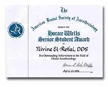 American Board of Anesthesiology award for Dr. Nivine Y. El-Refai