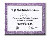 The quintessence Award award for Dr. Nivine Y. El-Refai