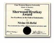 Sherwood/Hrutkay award for Dr. Nivine Y. El-Refai
